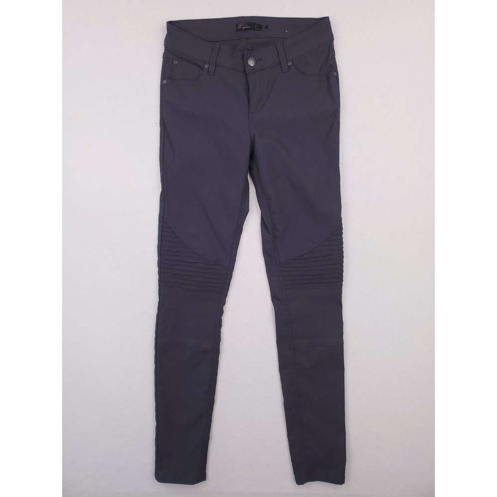Prana Pants Womens 4 Blue Brenna Moto Skinny Low Rise Athleisure Outdoor Stretch